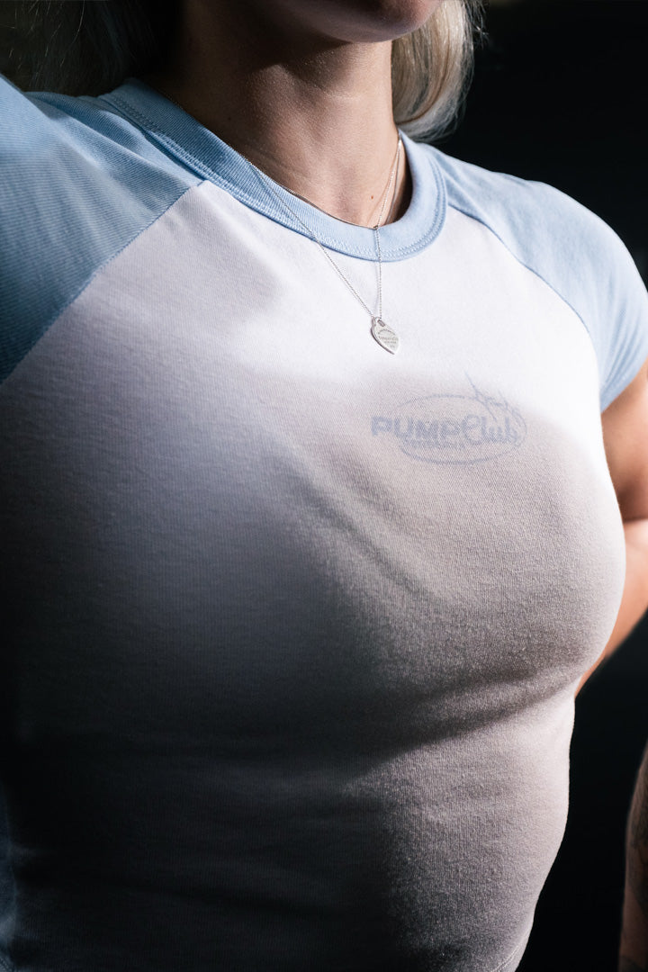 Pump Club Baby Tee (Baby Blue)