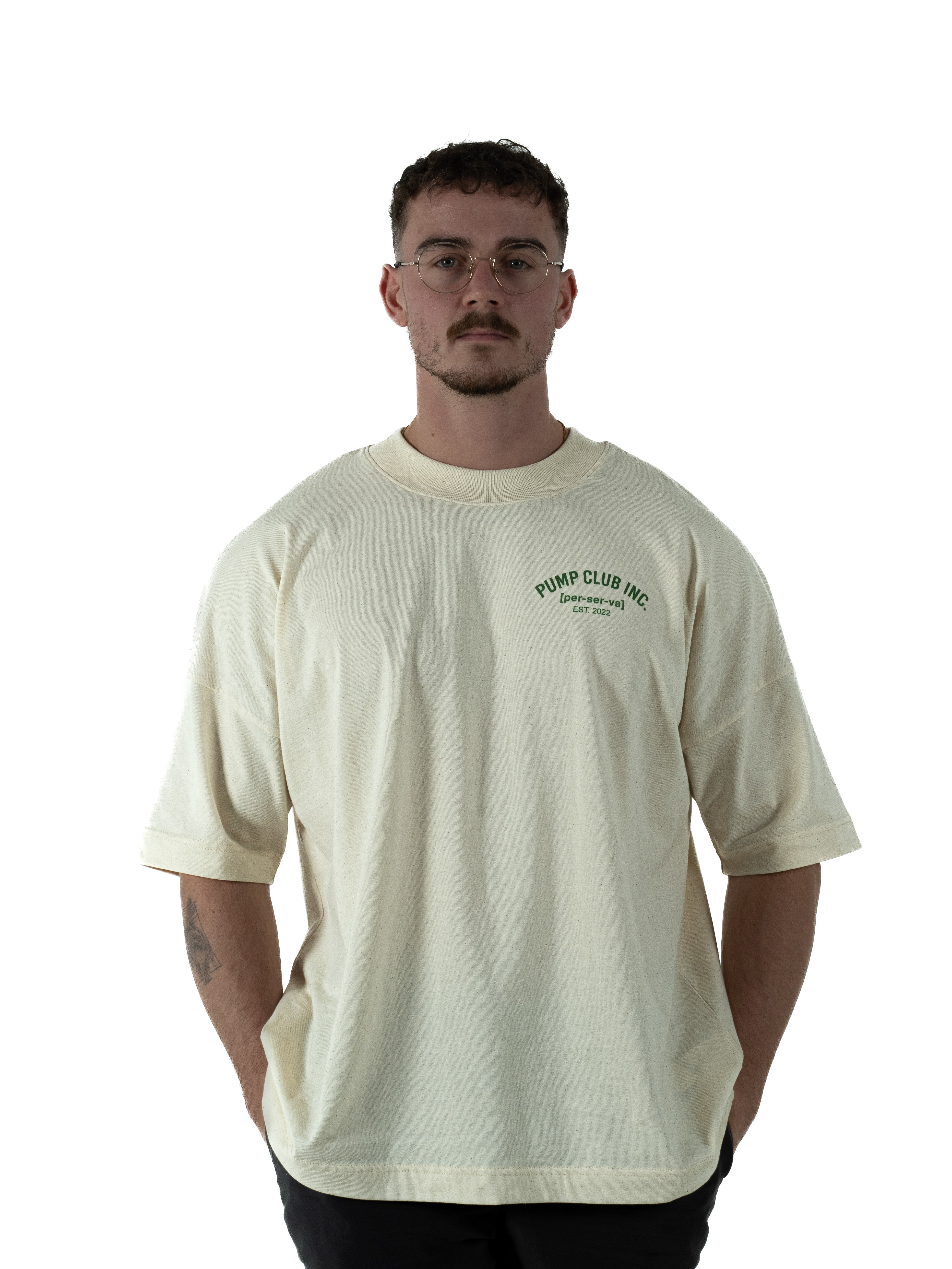 Core Collection Tee - Cream & Green
