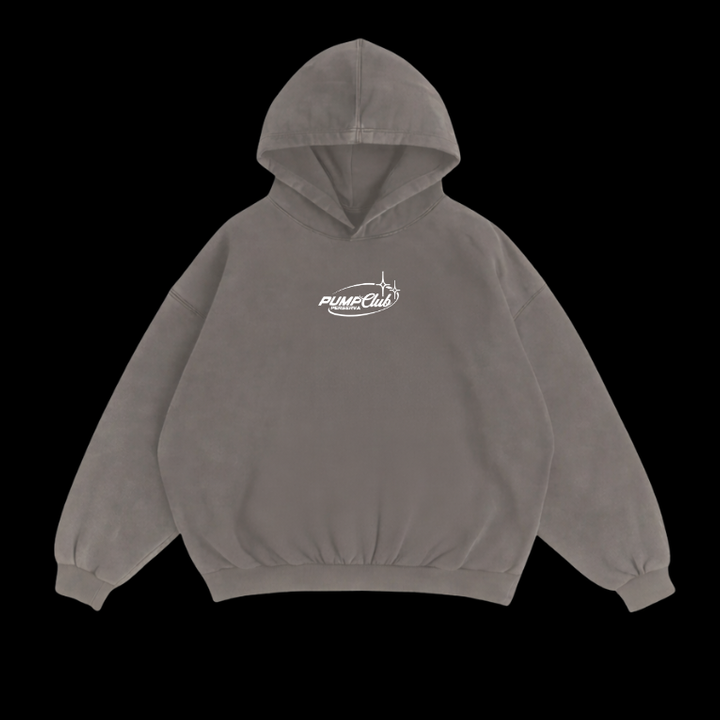 Pump Club Hoodie (White Logo/Faded Grey)