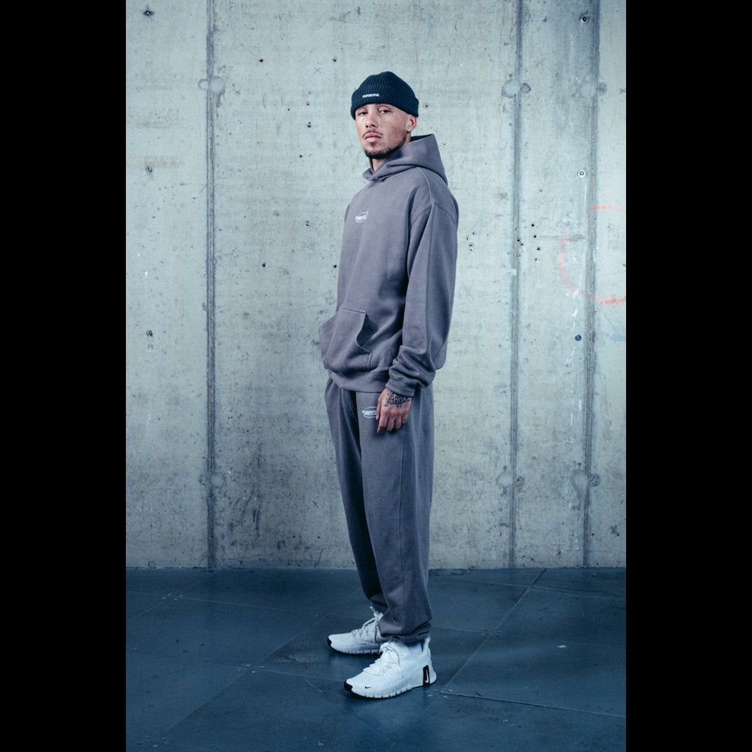 Pump Club Hoodie (White Logo/Faded Grey)