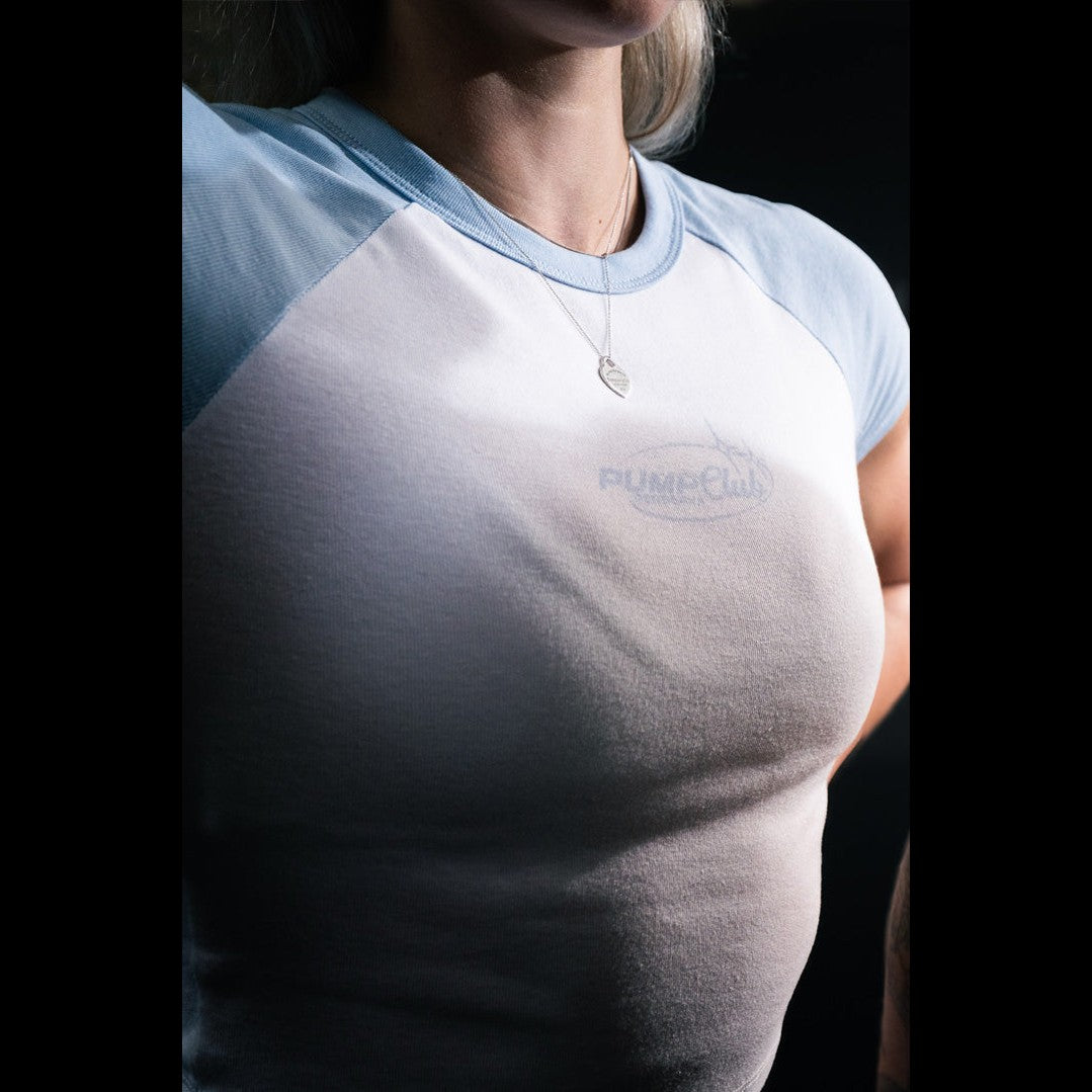 Pump Club Baby Tee (Baby Blue)