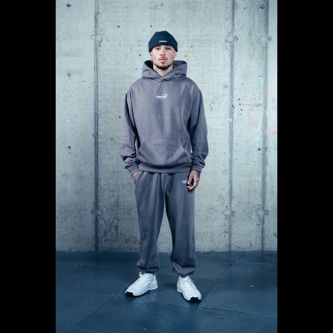 Pump Club Hoodie (White Logo/Faded Grey)